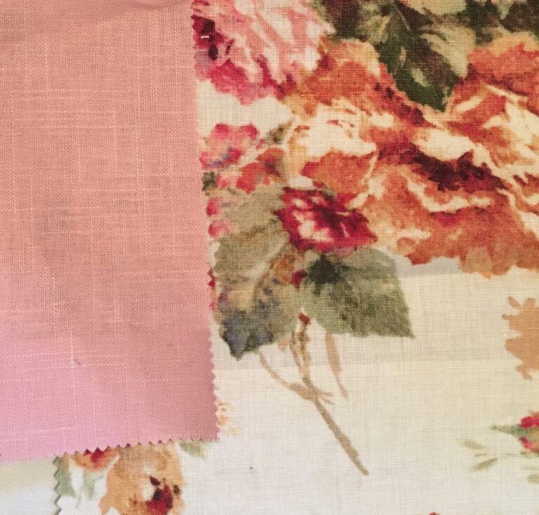 Old Fashioned Floral and Pink Linen for Drapery and Roman Shades in Moore, OK